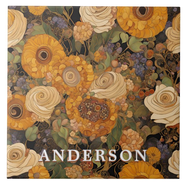 Golden Boho Garden Fliese (Vorderseite)