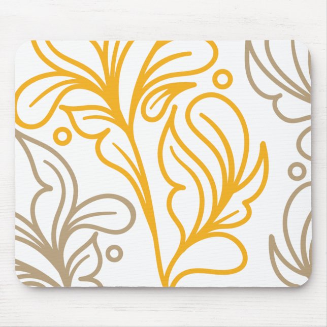 Golden Boho Leaf Design Mousepad (Vorne)