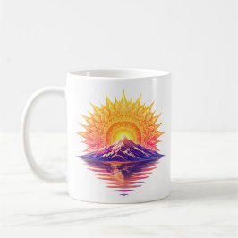 Golden Boho Mandala Sun Mountain Sunset Reflection Kaffeetasse