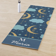 Golden Boho Moon mit Wolken Mit Monogramm