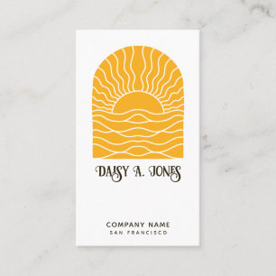 Golden Boho Sunrise Business Card Visitenkarte