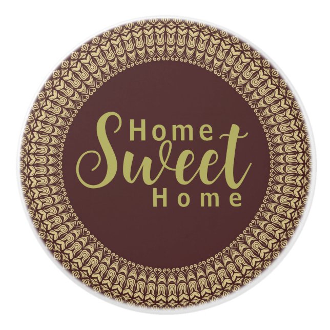 Golden Border Arabesques Bloral Elements on Keramikknauf (Vorderseite)