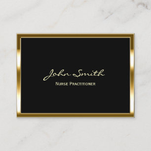 Golden Border Nurse Practitioner Business Card Visitenkarte