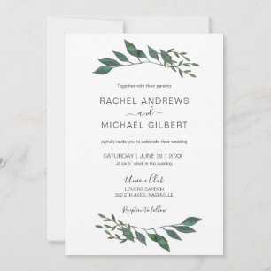 Golden borders eucalypt wedding collection einladung