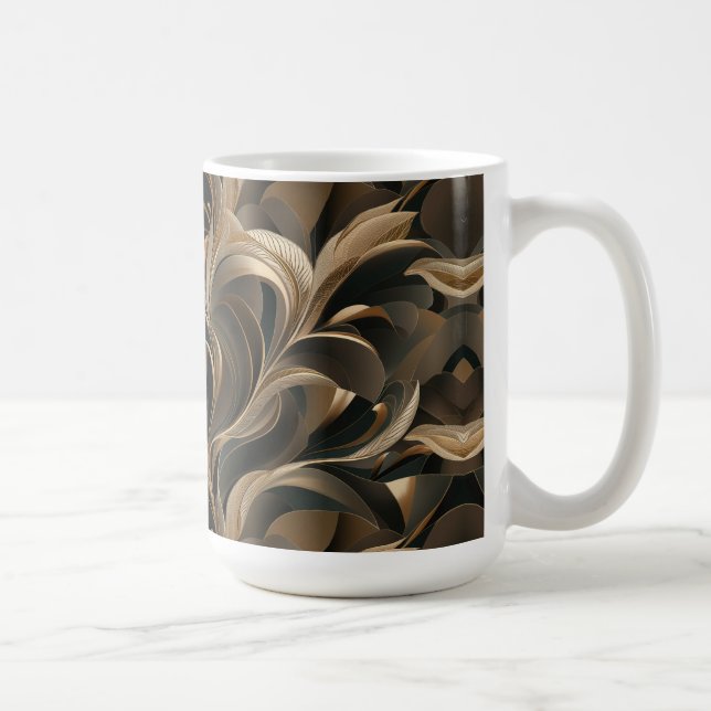 Golden Botanical Flow Elegant   Kaffeetasse (Rechts)