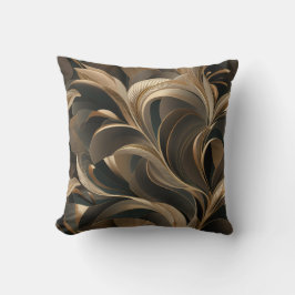 Golden Botanical Flow Elegant Kissen