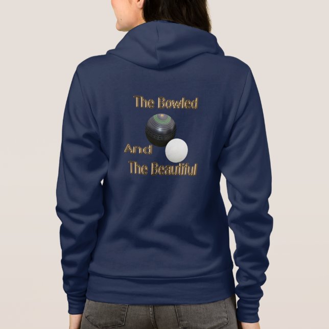 Golden Bowled Beautiful Lawn Bowls Design, Hoodie (Rückseite)