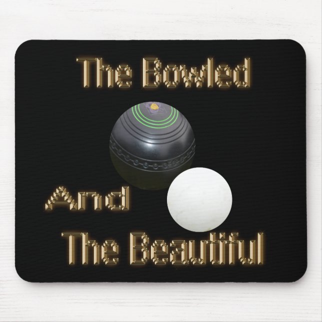 Golden Bowled Beautiful Lawn Bowls Design, Mousepad (Vorne)