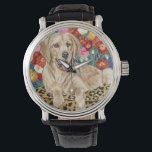 Golden Boy Retriever Armbanduhr<br><div class="desc">Tiere</div>