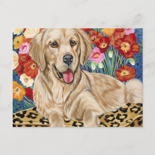 Golden Boy Retriever Postkarte (Vorderseite)