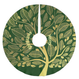 Golden Branch Greenerage Foliage Frohe Weihnachtsf Polyester Weihnachtsbaumdecke