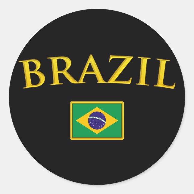 Golden Brasilien Runder Aufkleber (Vorderseite)