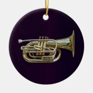 Golden Brass Euphonium Keramik Ornament
