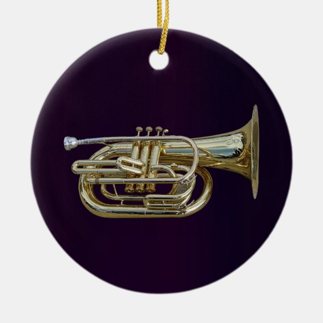 Golden Brass Euphonium Keramik Ornament (Vorne)