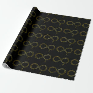 Golden Brass Infinity Hearts Geschenkpapier