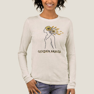Golden Breeze - Blähende Minimalistische Silhouett Tri-Blend Shirt