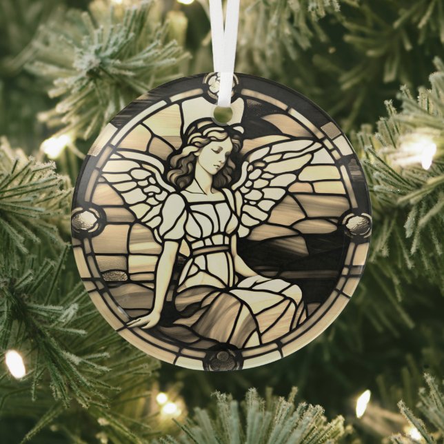 Golden Bronze Angel Glasfenster Ornament Aus Glas (InSitu)