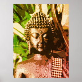 Golden Bronze Buddha Meditationskunstposter – Zen Poster
