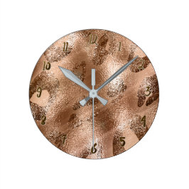 Golden Bronze Cheetah Leopard Druckpunkte nach Maß Runde Wanduhr