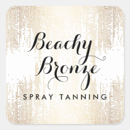 Golden Bronze Confetti Dots Quadratischer Aufkleber