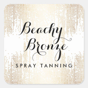 Golden Bronze Confetti Dots Quadratischer Aufkleber