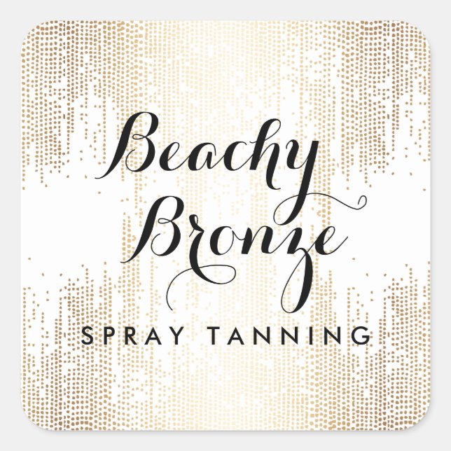 Golden Bronze Confetti Dots Quadratischer Aufkleber (Vorderseite)