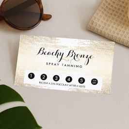 Golden Bronze Confetti Dots Salon Lochkarte Treuekarte