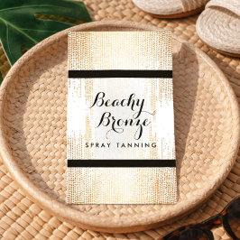 Golden Bronze Confetti Dots Spray Tanning Salon Visitenkarte