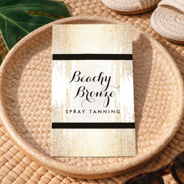 Golden Bronze Confetti Dots Spray Tanning Salon Visitenkarte (Von Creator hochgeladen)