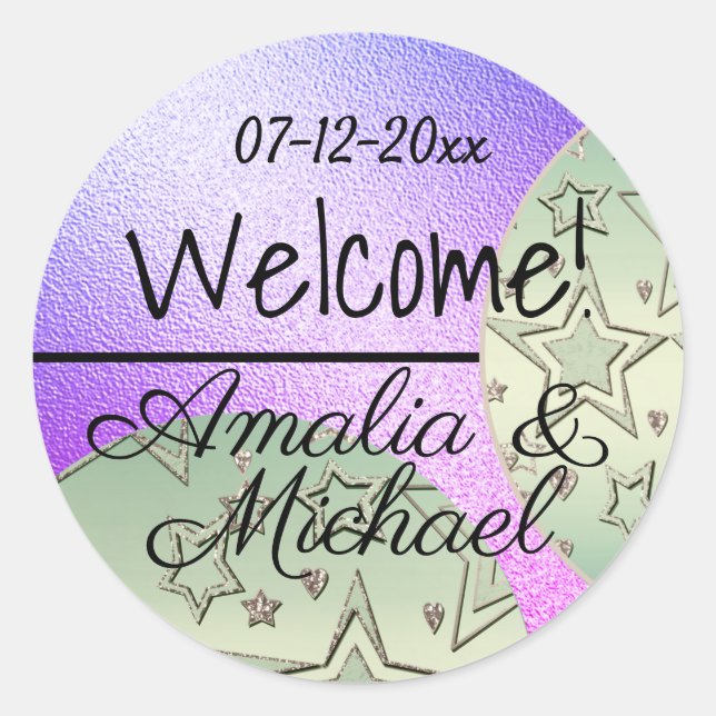 Golden Bronze-Farbverlauf strukturiert Schwarz Far Runder Aufkleber (Vorderseite)