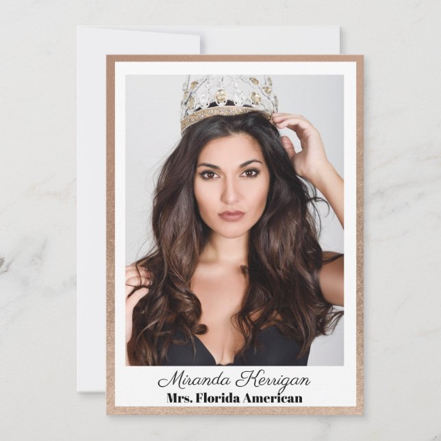 Golden Bronze Pageant AutoGraph Cards Einladung (Vorderseite)