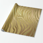 Golden Bronze Zebra Print Jungle Safari Glam Geschenkpapier<br><div class="desc">Sonderverpackungspapier</div>