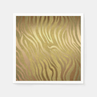 Golden Bronze Zebra Print Jungle Safari Glam