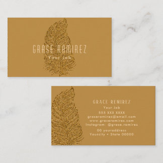 Golden Brown | Chic und Modern Gold Glitzer Visitenkarte