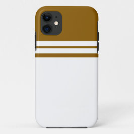 Golden Brown Color Block Twin White Racing Streife Case-Mate iPhone Hülle