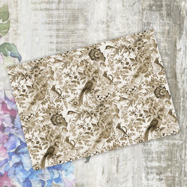 Golden Brown Französisch Hütte Stil Vintag Seidenpapier (Golden Brown French Cottage Style Vintage Tissue Paper by Graphic Allusions)