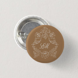 Golden Brown Rokoko Wappen Monogram Button