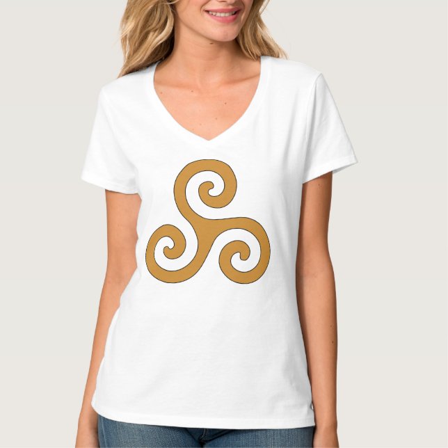 Golden Brown Triskelion Spirals T-Shirt (Vorderseite)