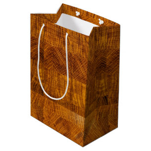 Golden Brown Wood Cut Mosaik Mittlere Geschenktüte