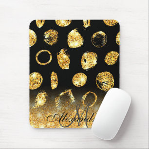 Golden Brush Dots Mousepad