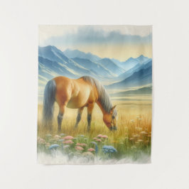 Golden Buckskin Wildes Pferd Wandteppich