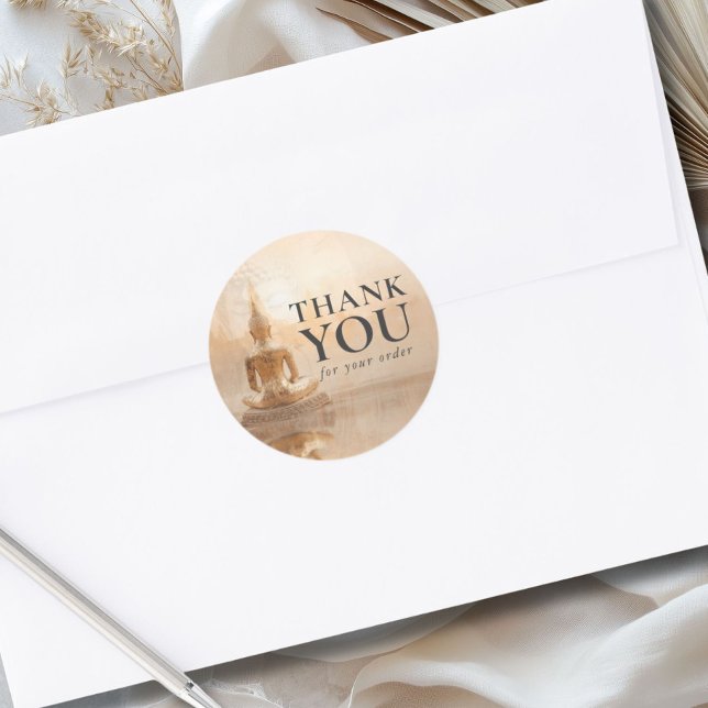 Golden Buddha Business Salon Runder Aufkleber (Golden Buddha Business Salon Classic Round Sticker)