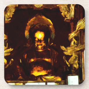 Golden Buddha Kyōto Japan Abstrakter Impressionis Untersetzer