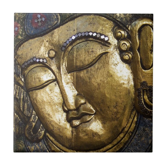 Golden Buddha Segen Inspiration Liebe Fliese (Vorderseite)