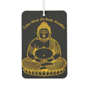 Golden Buddha Statue Meditieren in Friedlicher Pos Autolufterfrischer