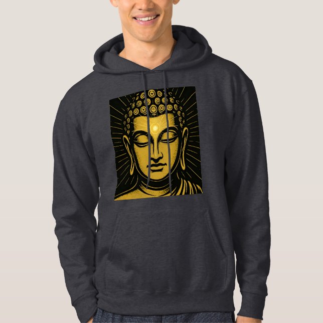Golden Buddha Third Eye T - Shirt | Spirituelles E (Vorderseite)