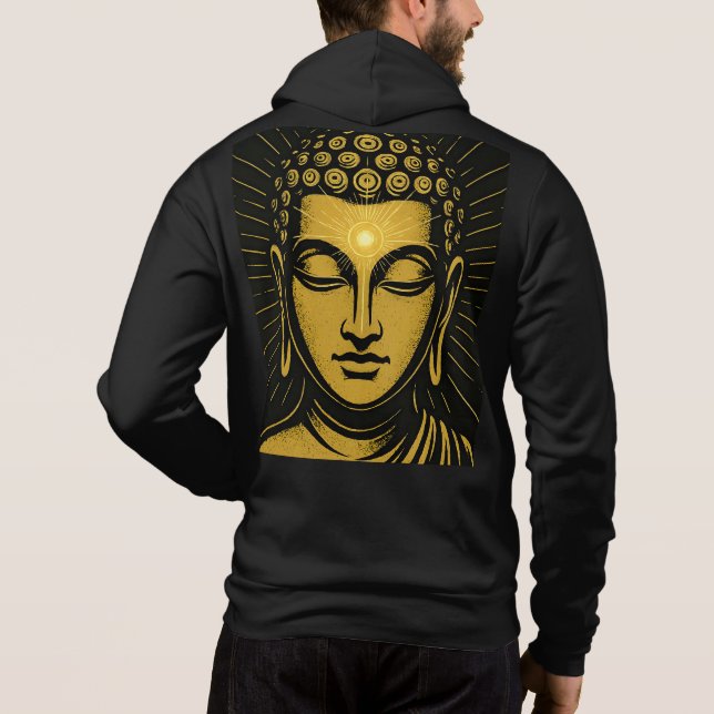 Golden Buddha Third Eye T - Shirt | Spirituelles E (Rückseite)