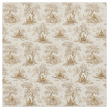 Golden Buddha Toile de Jouy Classic Pattern