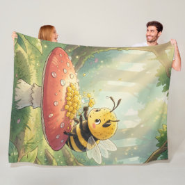 Golden Bumblebee in Bloom Dance.2 Fleecedecke