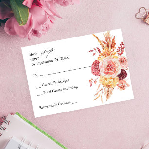 Golden Burgund Rosa Rosa UAWG RSVP Karte